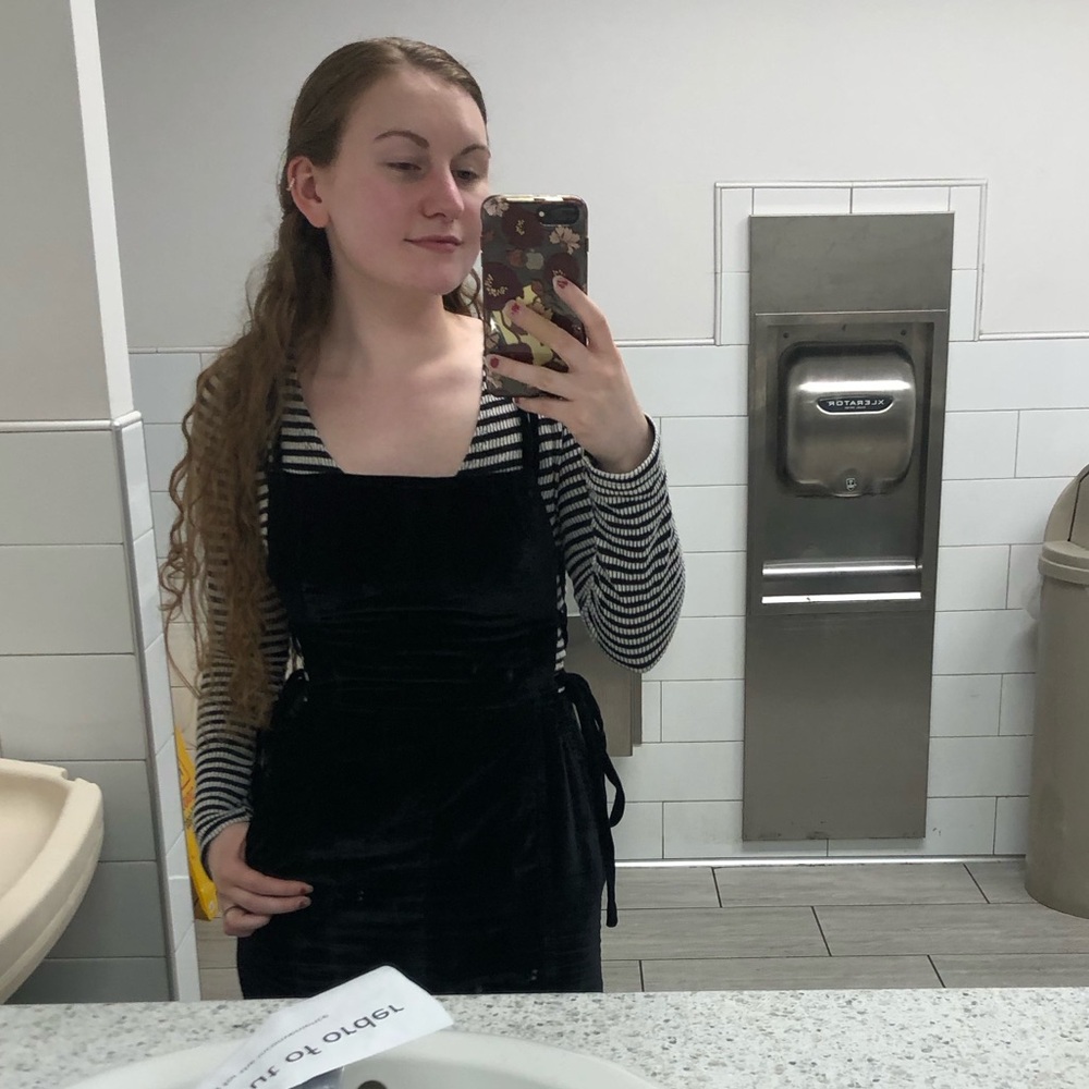 Free people black velvet lace up jumpsuit - Picture 6 of 12